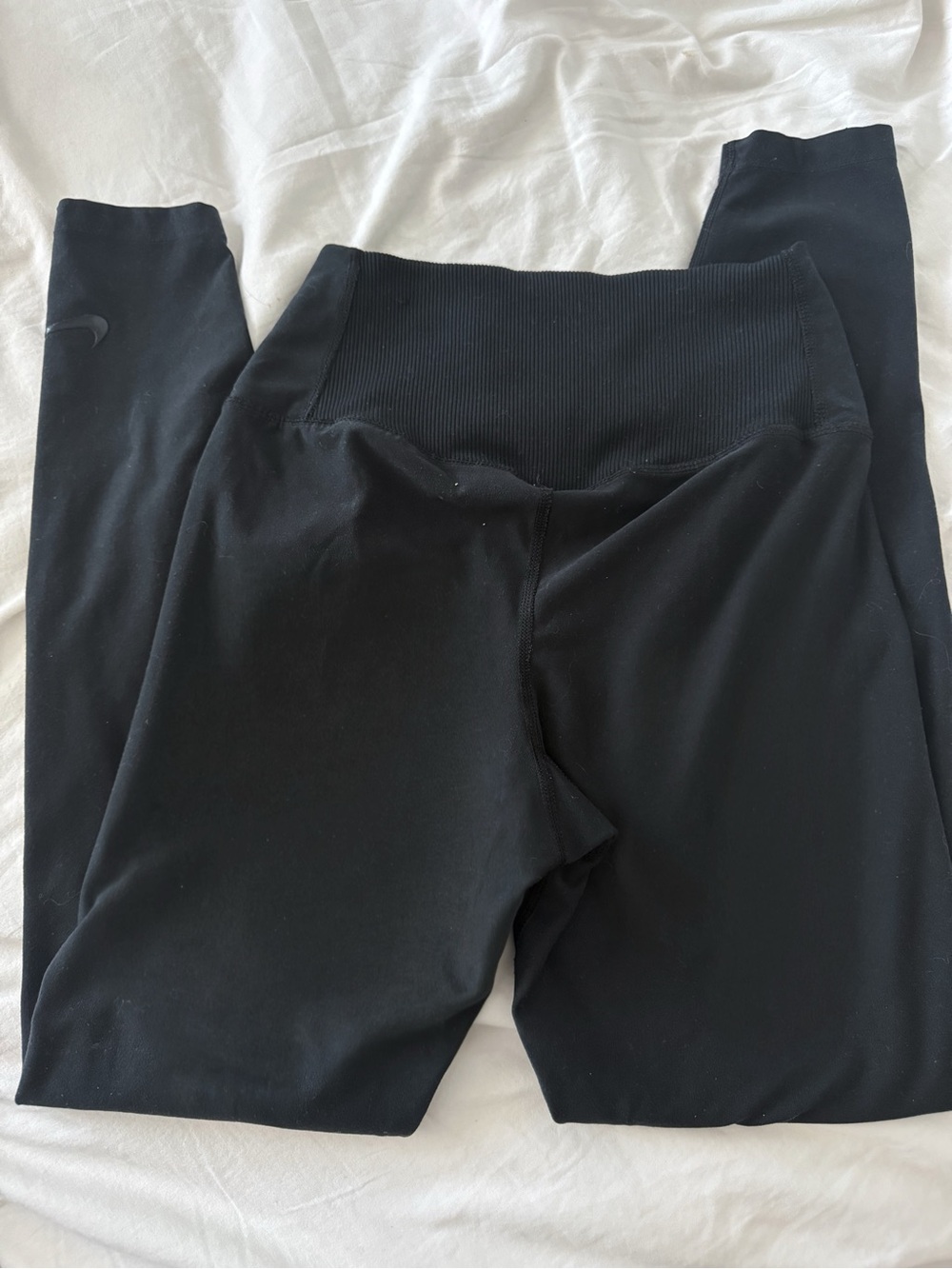 Nike Small Black Ribbed-Waist Leggings